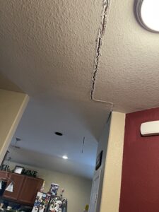 Crack closure from the house lift.